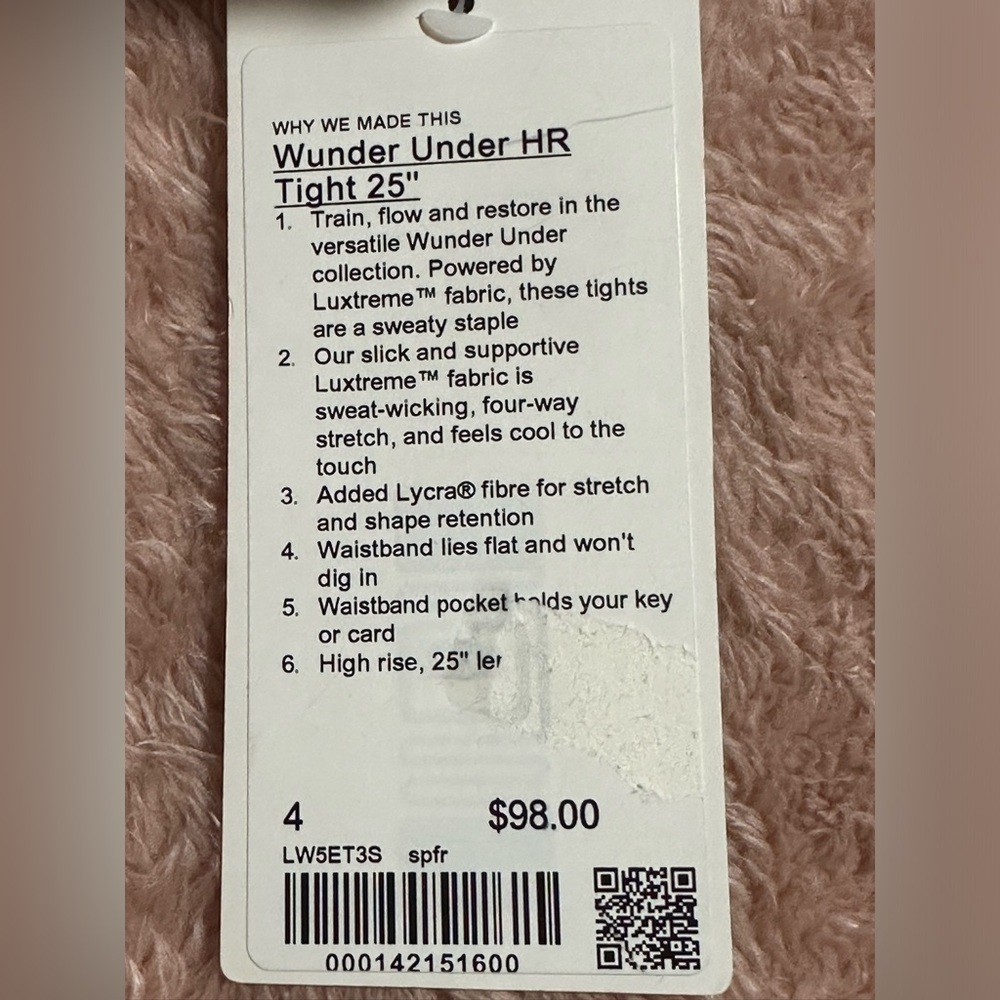NWT Lululemon Wunder Under HR Tight 25" Spray Leaf Fireside Size 4 - Picture 5 of 10